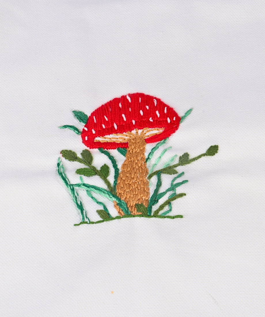 Handmade Cloth Bag – Decorative Stitch Artwork - Image 2